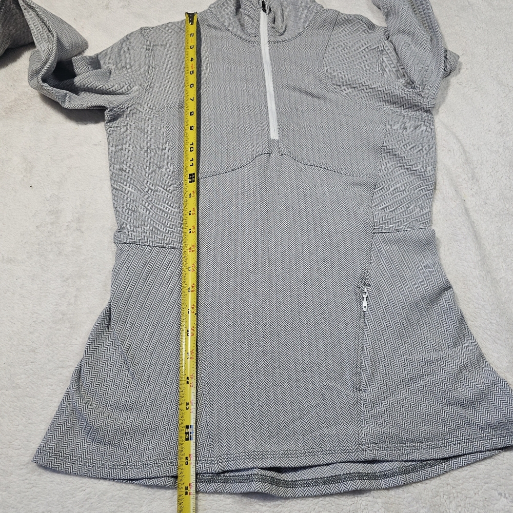 Lululemon Kanto Catch Me 1/2 Zip Heathered Herringbone Gray White LS Top Sz 8 - Picture 11 of 11